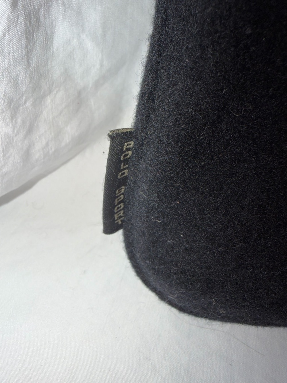 Vintage Polo Sport Ralph Lauren Black Wool Tote Bag Rubber Flag Patch 90s Y2K - Picture 4 of 7